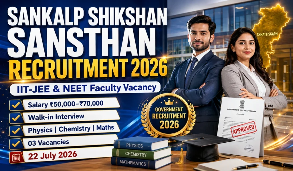 Sankalp Shikshan Sansthan Jashpur Recruitment 2026