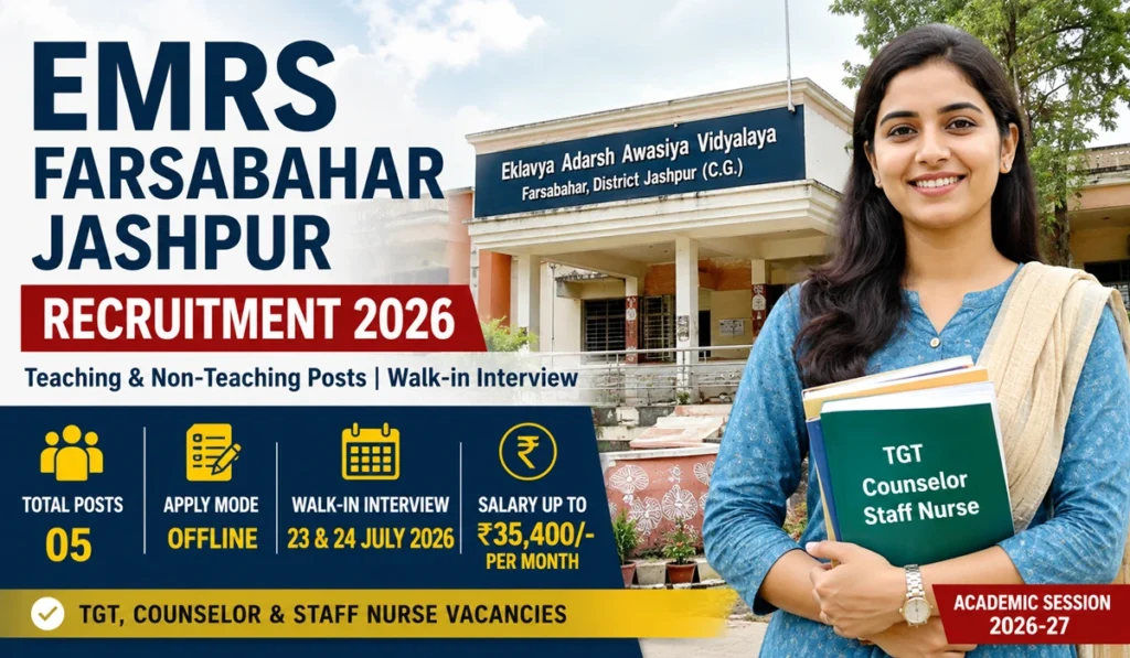 EMRS Farsabahar Jashpur Recruitment 2026