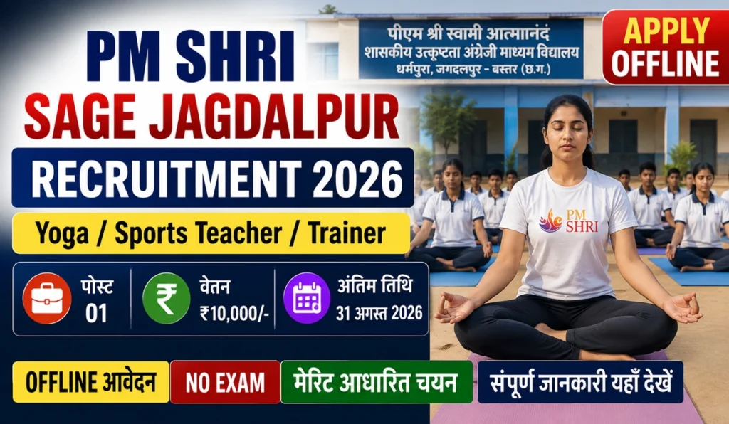 PM Shri SAGE Jagdalpur Recruitment 2026