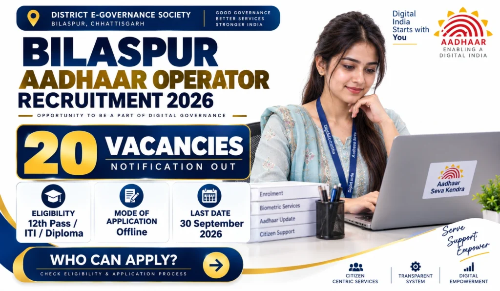 Bilaspur Aadhaar Operator Vacancy 2026